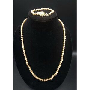 Vintage NOLAN MILLER 1990s Pearl Necklace & Bracelet Set